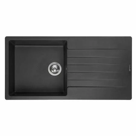 Reginox Harlem 1 Bowl Black Silver Granite Composite Sink - HARLEM 10 BS