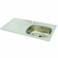 Carron Phoenix Unisink 1SD 1 Bowl Stainless Steel Kitchen Sink - Left Hand Drainer - 101.0065.948