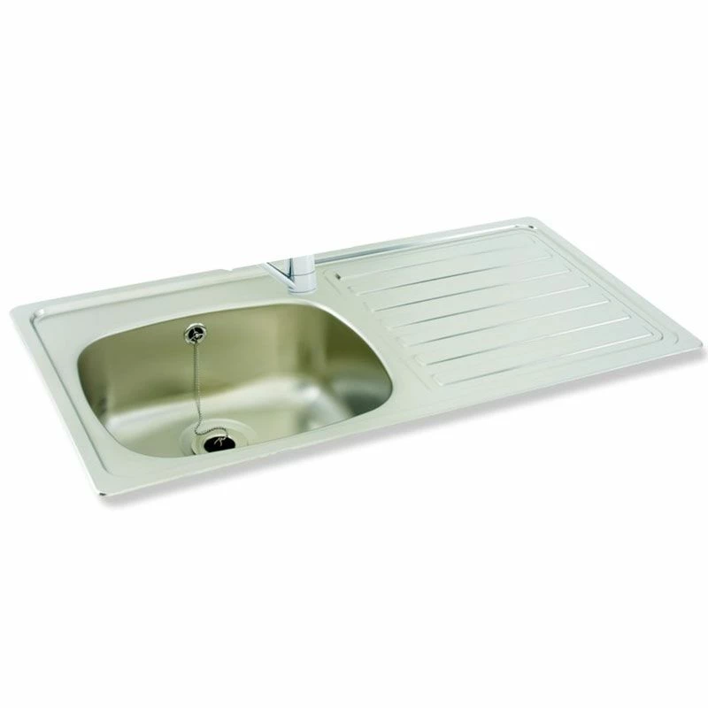 Carron Phoenix Unisink 1SD Heavy Gauge 1 Bowl Stainless Steel Kitchen Sink - Right Hand Drainer - 101.0067.430