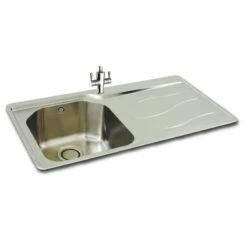 Carron Phoenix Maui 90 1 Bowl Stainless Steel Kitchen Sink - Right Hand Drainer - 101.0155.119