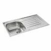 Carron Phoenix Onda 90 1 Bowl Stainless Steel Kitchen Sink - Reversible - 101.0488.562