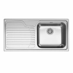 Franke Galassia 1 Bowl Inset Kitchen Sink With Left Hand Drainer GAX 611-100 - Stainless Steel - 101.0305.130