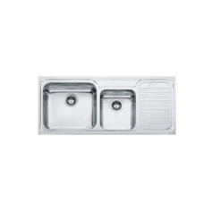 Franke Galassia 2 Bowl Inset Kitchen Sink With Right Hand Drainer GAX 621-116 - Stainless Steel - 101.0381.851