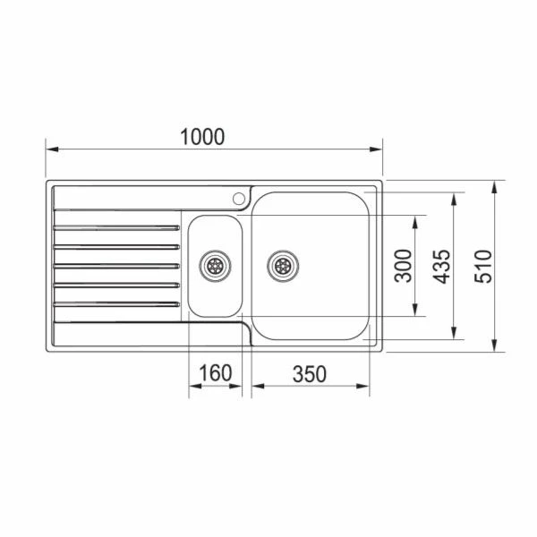 Franke Argos 1.5 Bowl Inset Kitchen Sink With Reversible Drainer AGX 651-100 - Stainless Steel - 101.0531.651 - Image 2