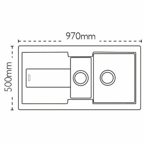 Carron Phoenix Bali 150 1.5 Bowl Granite Kitchen Sink - Polar White - 114.0055.862 - Image 2