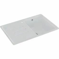 Carron Phoenix Debut 100 1 Bowl Granite Kitchen Sink - Polar White - 114.0201.152