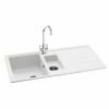 Carron Phoenix Debut 150 1.5 Bowl Granite Kitchen Sink - Polar White - 114.0201.155