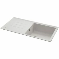 Carron Phoenix Debut 105 1 Bowl Granite Kitchen Sink - Polar White - 114.0288.187