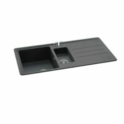 Carron Phoenix Janus 150 1.5 Bowl Synthetic Kitchen Sink - Graphite - 114.0308.264