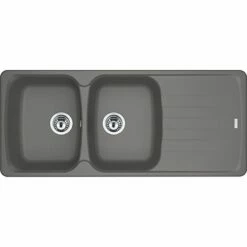 Franke Antea Fragranite 2 Bowl Inset Kitchen Sink Reversible AZG 621-116 - Stone Grey - 114.0633.742