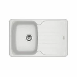 Franke Antea Fragranite 1 Bowl Inset Kitchen Sink Reversible AZG 611-78 - Polar White - 114.0532.312