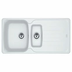 Franke Antea Fragranite 1.5 Bowl Inset Kitchen Sink Reversible AZG 651-97 - Polar White - 114.0532.315