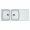 Franke Antea Fragranite 2 Bowl Inset Kitchen Sink Reversible AZG 621-116 - Polar White - 114.0532.317