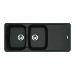 Franke Antea Fragranite 2 Bowl Inset Kitchen Sink Reversible AZG 621-116 - Onyx - 114.0532.318