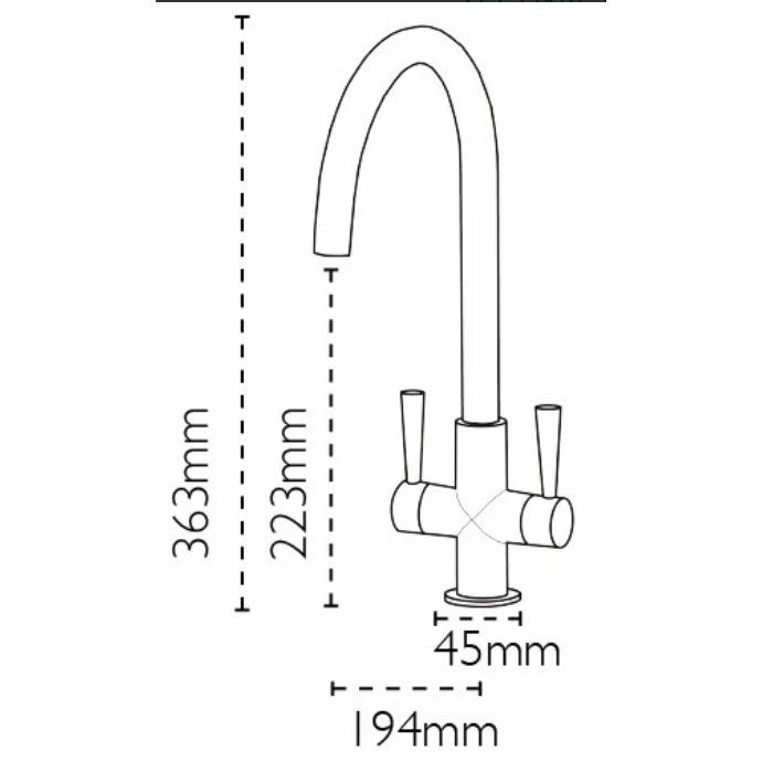 Carron Phoenix Henley Swan Neck Kitchen Tap - Chrome - 115.0254.448 - Image 2