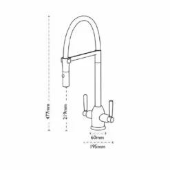 Carron Phoenix Dante Pull Out Nozzle Kitchen Tap - Jet Black - 115.0433.945