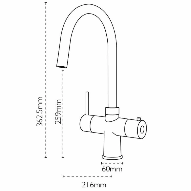 Carron Phoenix Seraphina 3-in-1 Kettle Tap - Chrome - 119.0285.777 - Image 2