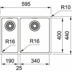 Franke Maris 1.5 Bowl Undermount Kitchen Sink MRX 160-34-19 - Stainless Steel - 122.0570.242
