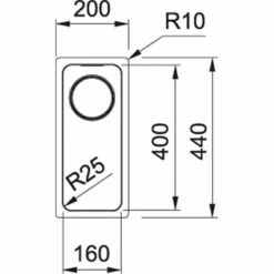 Franke Mythos 0.5 Bowl Undermount Kitchen Sink MYX 110-16 - Stainless Steel - 122.0606.889