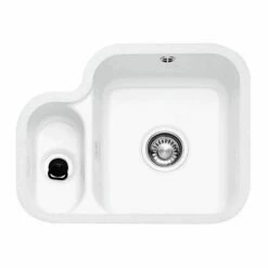 Franke By V&B 1.5 Bowl Undermount Ceramic Kitchen Sink With Left Hand Small Bowl VBK 160 - White - 126.0381.814