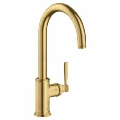 AXOR Montreux Single Lever Kitchen Mixer Tap 260 With Swivel Spout - Brushed Gold Optic - 16580250