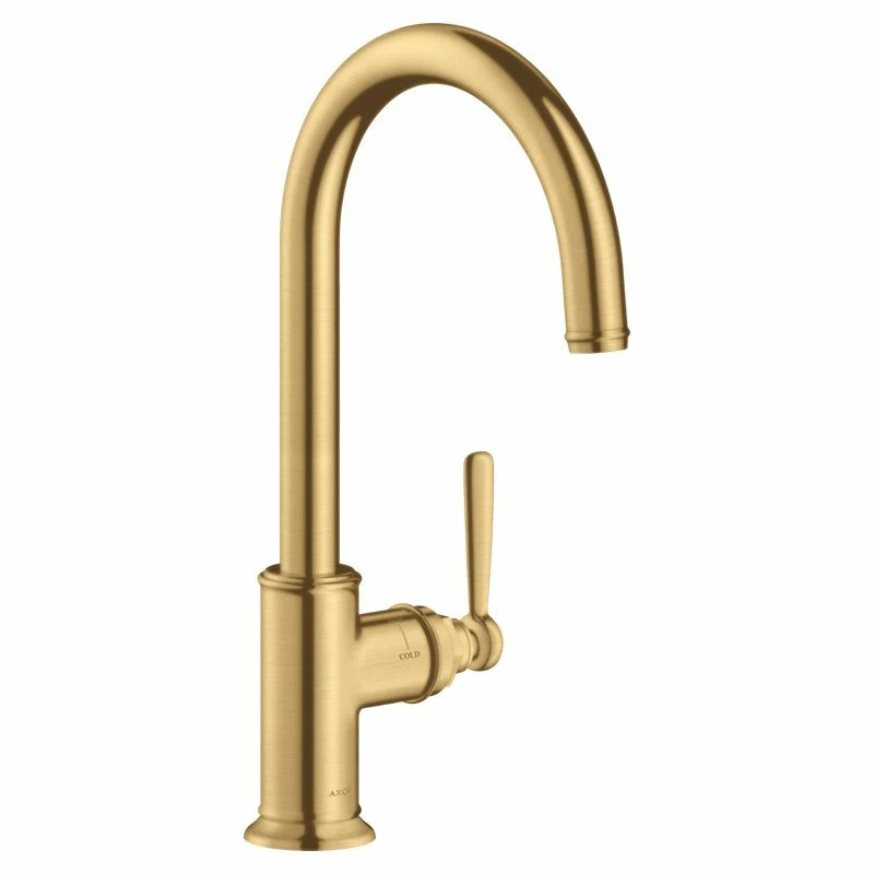 AXOR Montreux Single Lever Kitchen Mixer Tap 260 With Swivel Spout - Brushed Gold Optic - 16580250