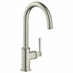 AXOR Montreux Single Lever Kitchen Mixer Tap 260 With Swivel Spout - Stainless Steel - 16580800