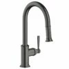 AXOR Montreux Single Lever Kitchen Mixer Tap 180 With Pull Out Spray - Brushed Black Chrome - 16581340