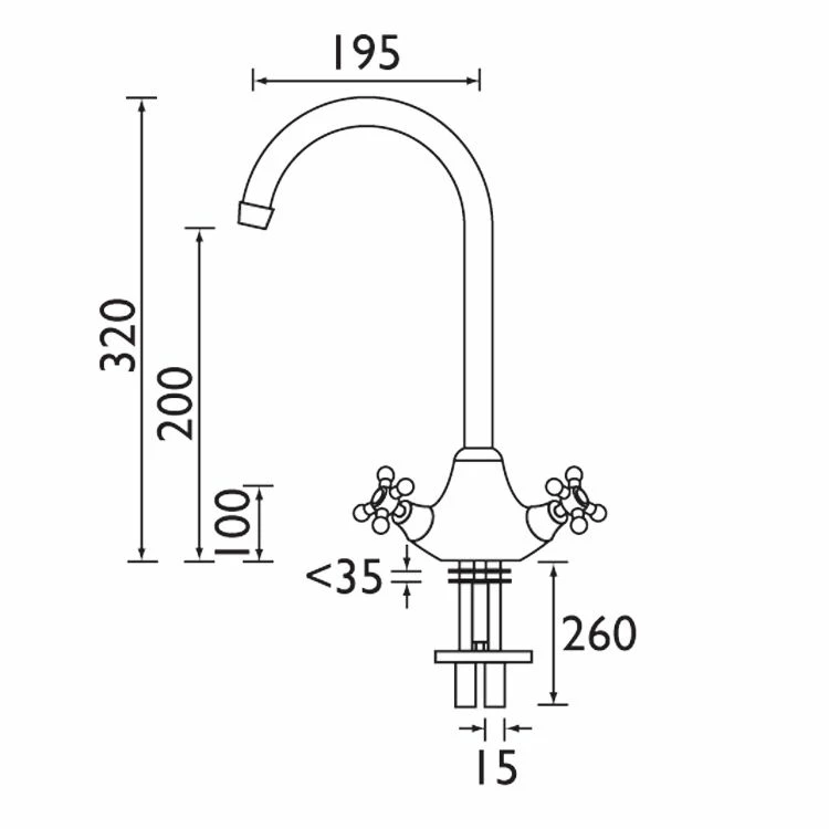 Bristan 1901 Easyfit Monobloc Sink Mixer, Gold - N SNK EF G - Image 2