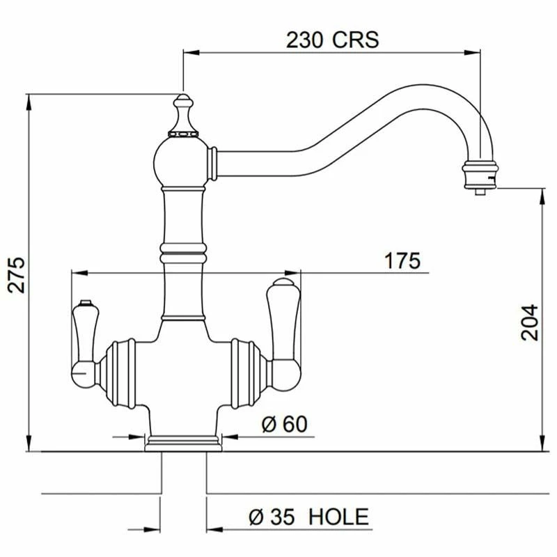 Perrin & Rowe 3-in-1 Hot Kitchen Tap - Pewter - 1970PF - Image 4