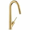 Axor Starck Single Lever Kitchen Mixer 270 With Pull-Out Spray - Brushed Gold Optic - 10821250