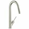 Axor Starck Single Lever Kitchen Mixer 270 With Pull-Out Spray - Stainless Steel - 10821800