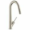 Axor Starck Single Lever Kitchen Mixer 270 With Pull-Out Spray - Brushed Nickel - 10821820