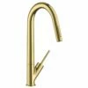 Axor Starck Single Lever Kitchen Mixer 270 With Pull-Out Spray - Brushed Brass - 10821950