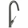 Axor Starck Single Lever Kitchen Mixer 300 With Swivel Spout - Polished Black Chrome - 10822330