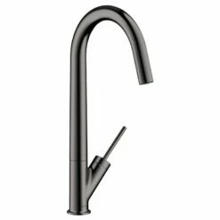 Axor Starck Single Lever Kitchen Mixer 300 With Swivel Spout - Polished Black Chrome - 10822330