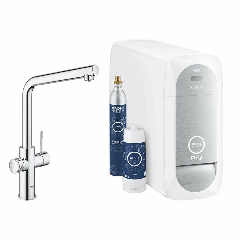 Grohe Blue Home L Duo Spout Kitchen Tap Chrome - 31454001
