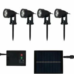 Forum Lighting Maltby Spike Solar Garden Lights 4 X 75 Lumens - Black - ZN-42058