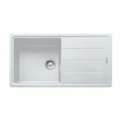 Franke Basis 1 Bowl Fragranite Inset Sink Reversible BFG 611-97 - Polar White - 114.0284.677