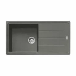 Franke Basis 1 Bowl Fragranite Kitchen Sink Reversible BFG 611-78 - Stone Grey - 114.0484.967