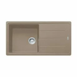 Franke Basis 1 Bowl Fragranite Kitchen Sink Reversible BFG 611-97 - Oyster - 114.0633.736