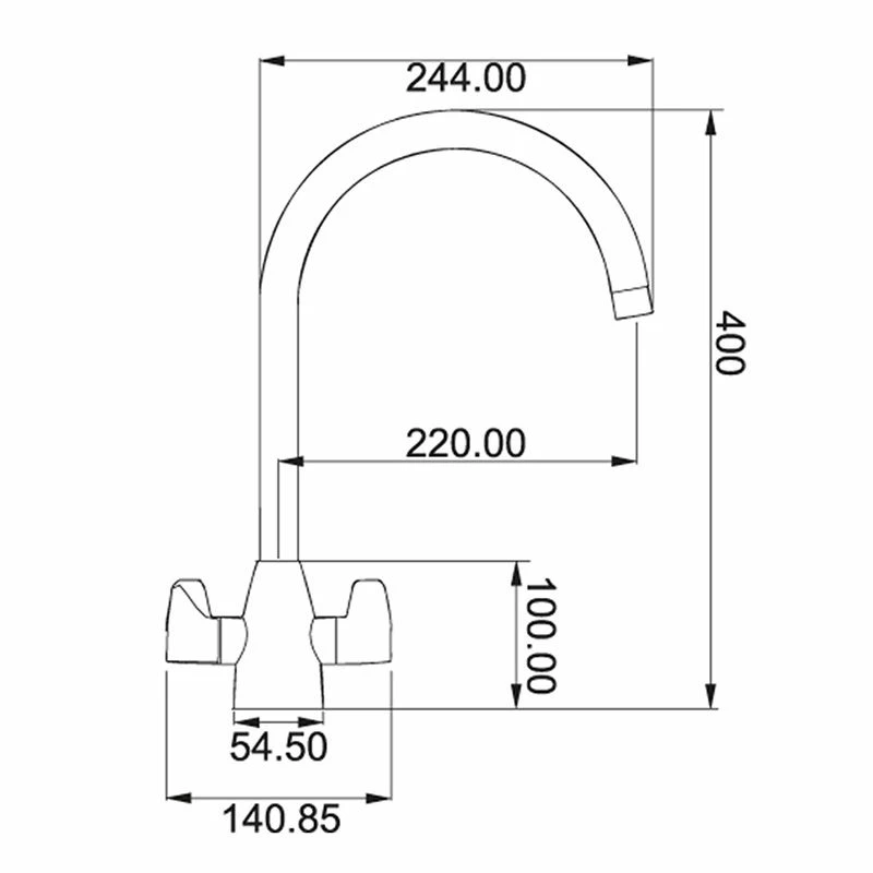 Franke Davos J Kitchen Mixer Tap - Chrome - 115.0050.044 - Image 2