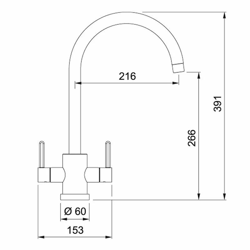 Franke Krios J-Spout Kitchen Mixer Tap - Gunmetal - 115.0567.612 - Image 2