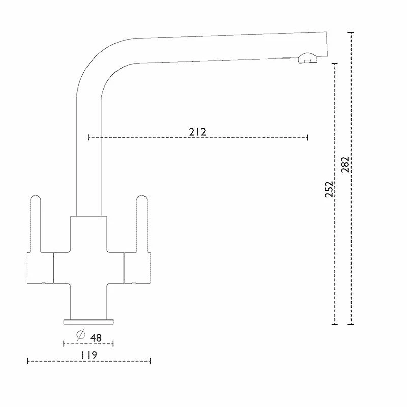 Carron Phoenix Rosolina L Spout Kitchen Tap - Matt Black - 115.0605.457 - Image 2