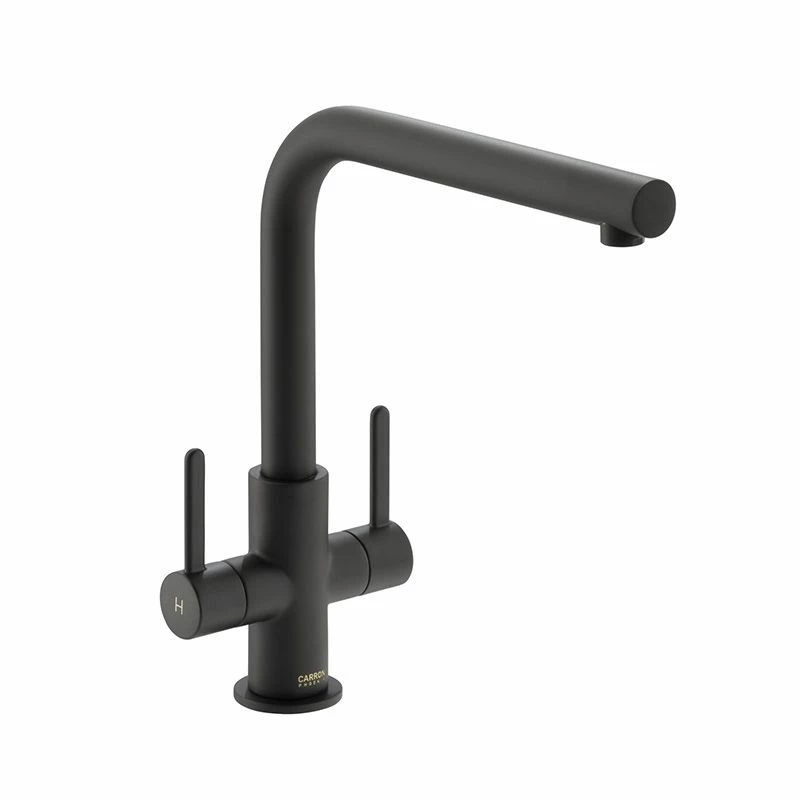 Carron Phoenix Rosolina L Spout Kitchen Tap - Matt Black - 115.0605.457