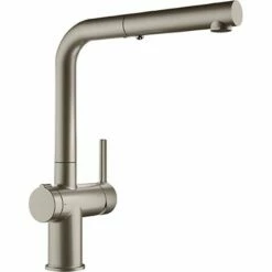 Franke Active Twist L Dual Spray Pull Out Tap & Granite Sink Waste Kit - Decor Steel - 115.0674.154