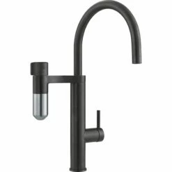 Franke Vital Capsule 3-in-1 J-Spout Filter Tap - Matt Black/Decor Steel PVD - 120.0621.312