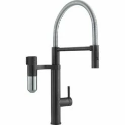 Franke Vital Capsule 3-in-1 Semi-Pro Filter Tap - Matt Black/Decor Steel PVD - 120.0621.313