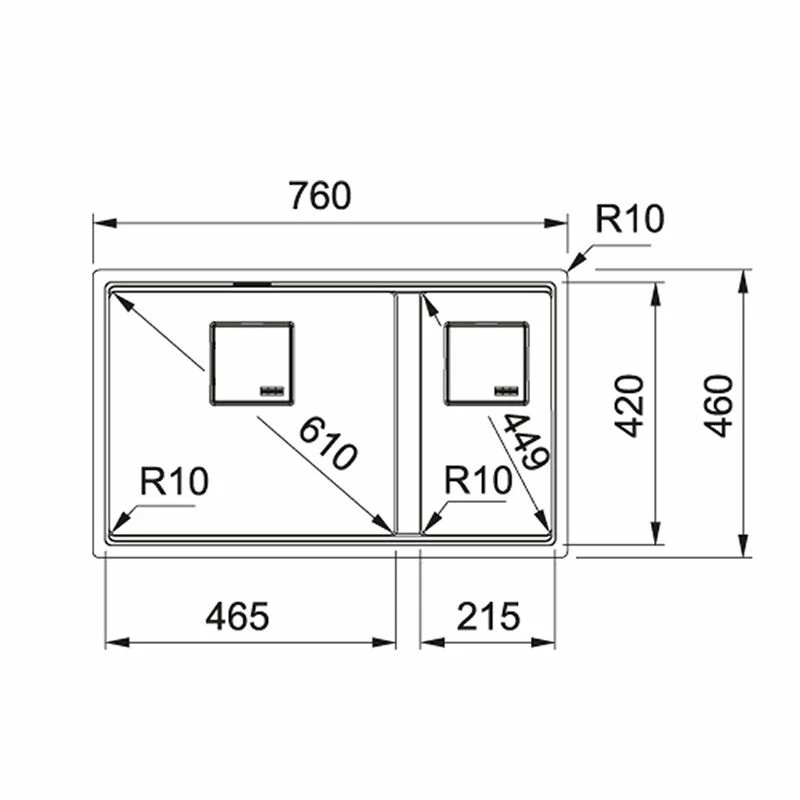 Franke Kubus 2 1.5 Bowl Undermount Fragranite Kitchen Sink KNG 120 - Polar White - 125.0633.285 - Image 2