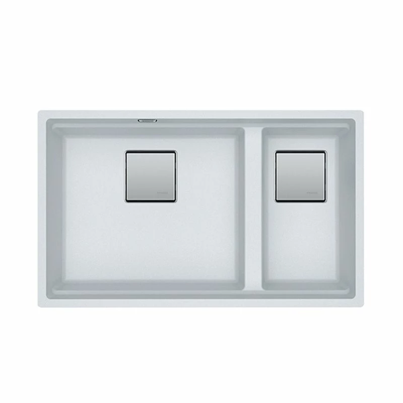 Franke Kubus 2 1.5 Bowl Undermount Fragranite Kitchen Sink KNG 120 - Polar White - 125.0633.285